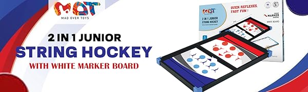 Mad Over Toys 2 In 1 Junior String Hockey for Kids | Indoor Table Game for Home, Playroom & Gift A+ Image 5
