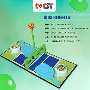 Mad Over Toys Pickle Ball Battle Big Set for Kids & Family | Indoor Outdoor Pickle Ball Game for 2 Players | Fun Competitive Paddle Ball Game for Home Play A+ Image 1