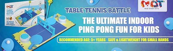 Mad Over Toys Table Tennis Battle Game for Kids | 2 Player Indoor Ping Pong Play Set | Interactive Table Game for Age 5+ A+ Image 5