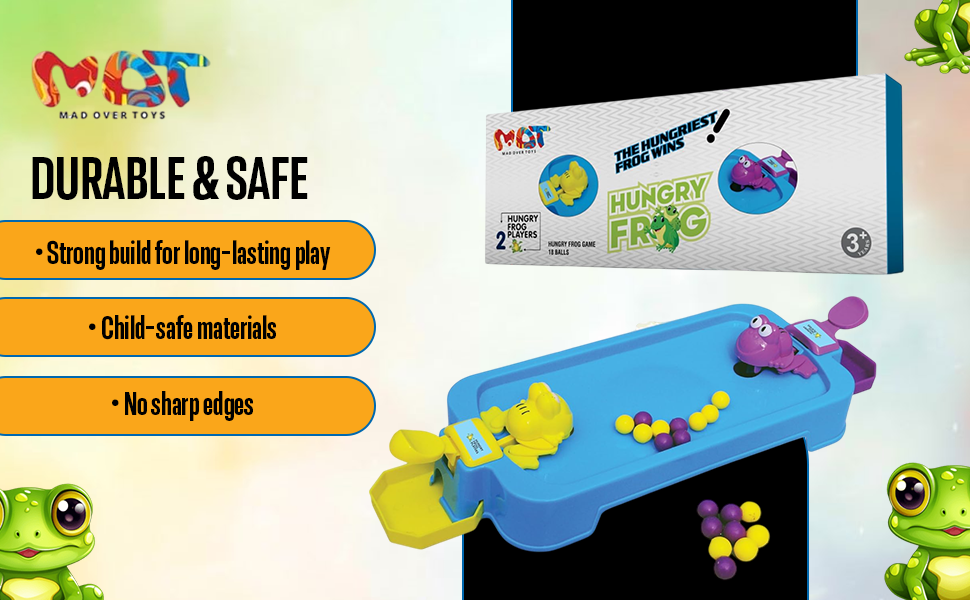 Mad Over Toys Hungry Frog Game 2 Player | Fun Multiplayer Indoor Game for Kids, Family & Gift A+ Image 2