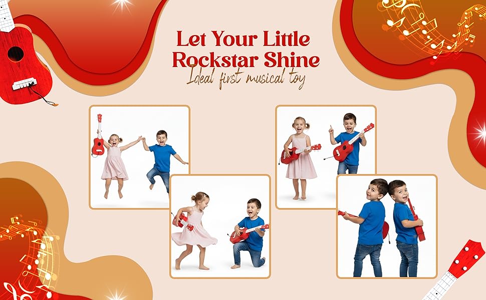 Mad Over Toys Little Rockstar Classical Guitar for Kids | Beginner Musical Instrument for Home, Learning & Gift A+ Image 1
