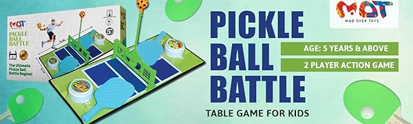 Mad Over Toys Pickle Ball Battle Big Set for Kids & Family | Indoor Outdoor Pickle Ball Game for 2 Players | Fun Competitive Paddle Ball Game for Home Play A+ Image 5