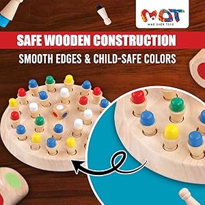 Mad Over Toys Wooden Memory Chess Game for Kids | Educational Board Game for Home, Travel & Gift A+ Image 3