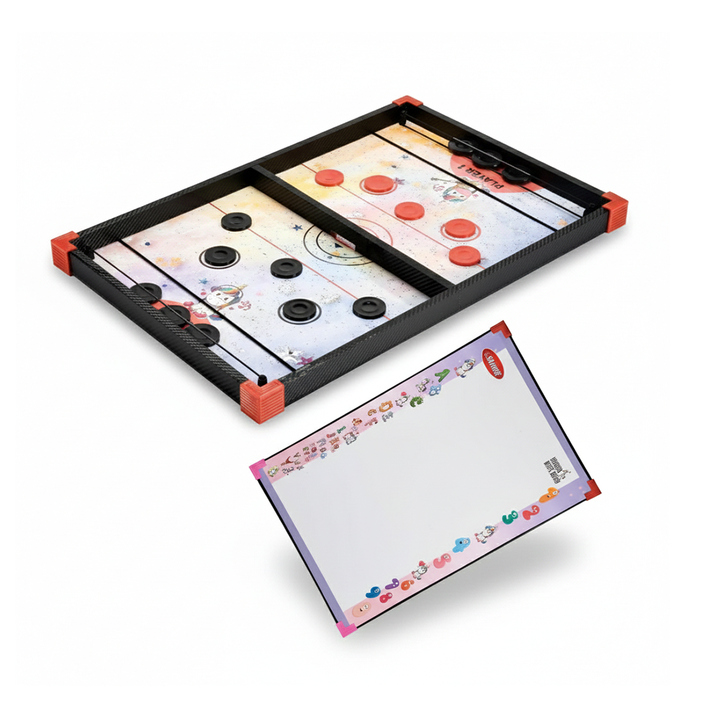 Mad Over Toys 2 In 1 Space & Unicorn String Hockey Big for Kids | Indoor Table Game for Home, Playroom & Gift