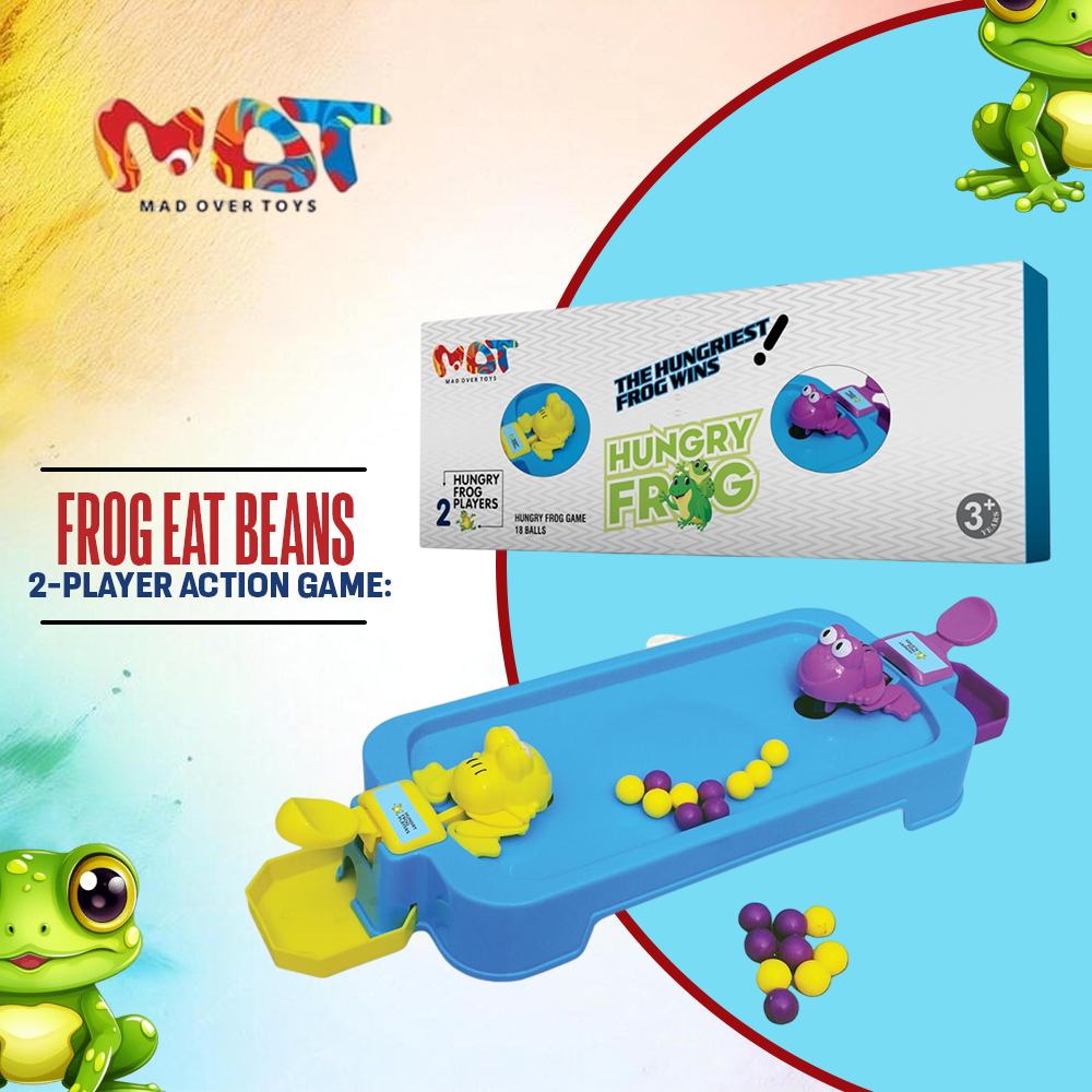 Mad Over Toys Hungry Frog Game 2 Player | Fun Multiplayer Indoor Game for Kids, Family & Gift