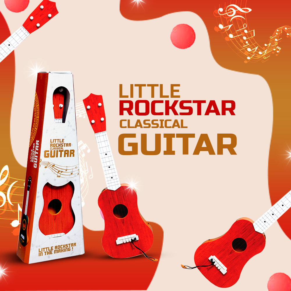 Mad Over Toys Little Rockstar Classical Guitar for Kids | Beginner Musical Instrument for Home, Learning & Gift