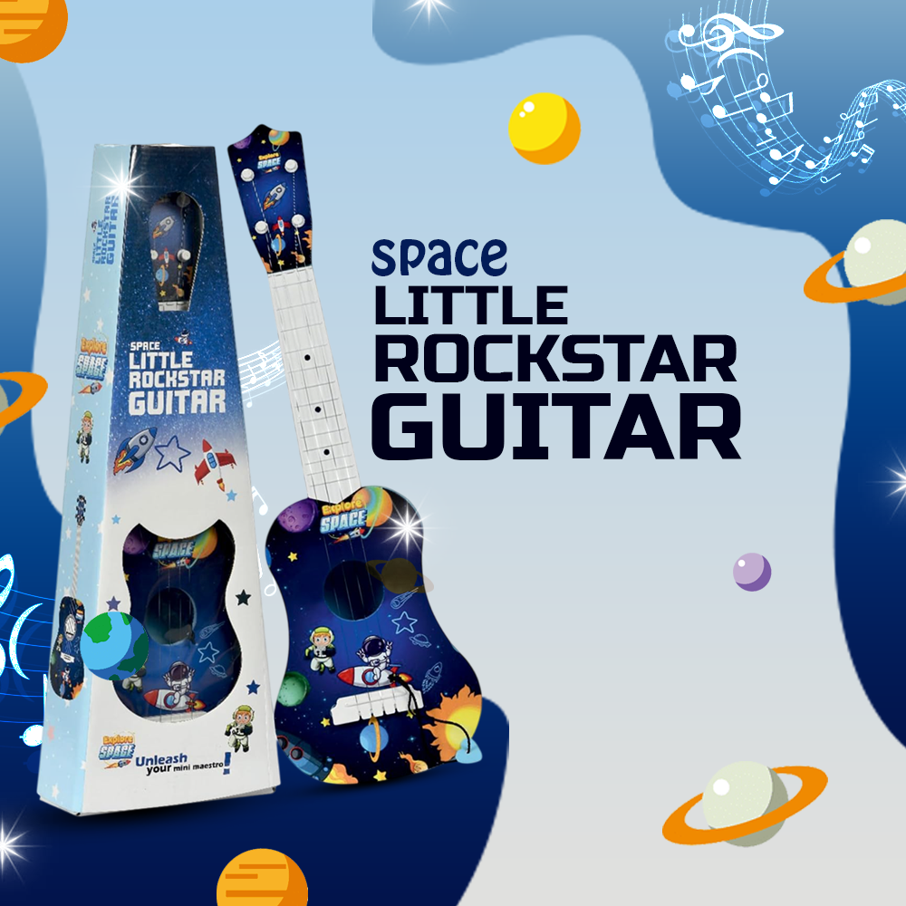 Mad Over Toys Space Little Rockstar Guitar for Kids | Beginner Musical Instrument for Home, Learning & Gift