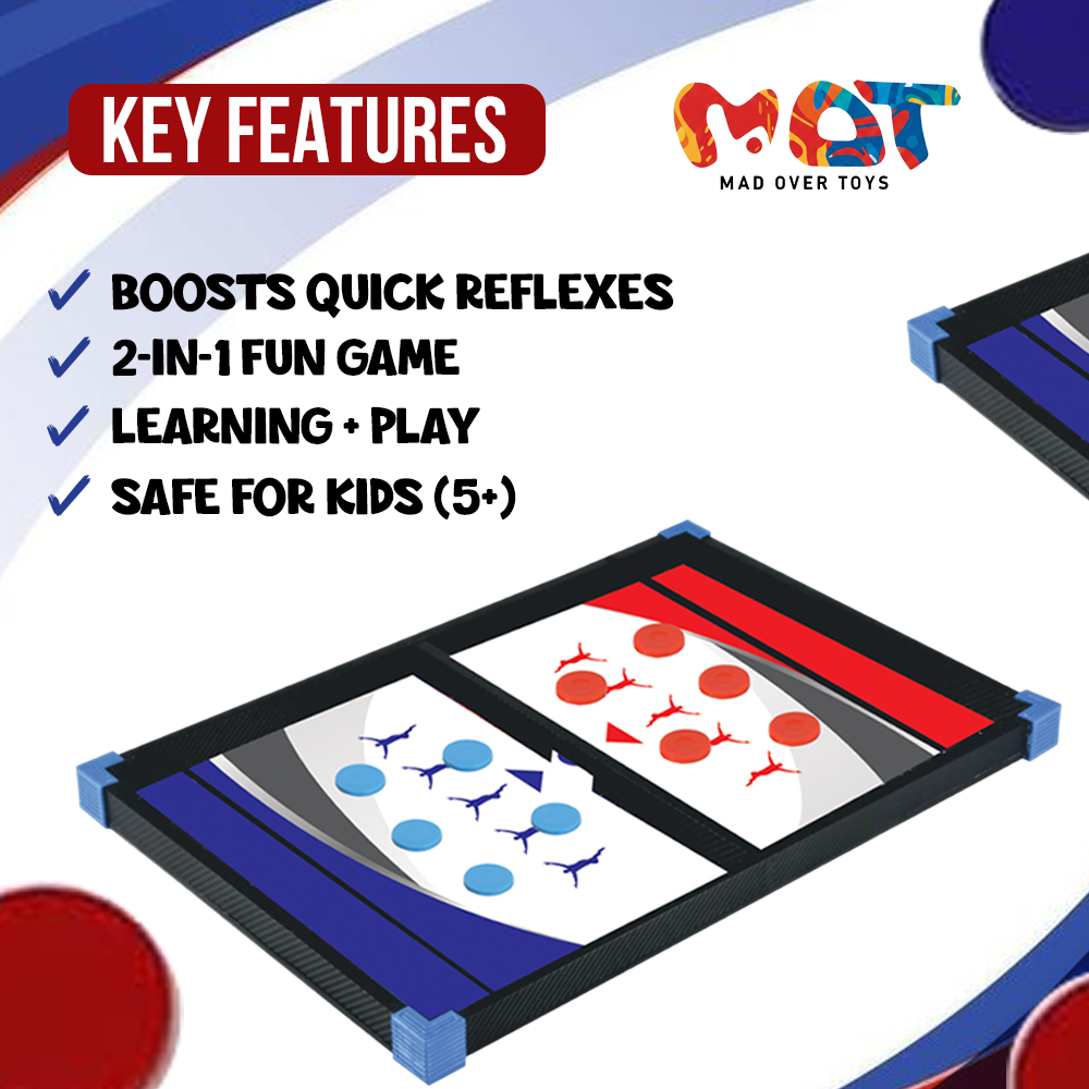 Mad Over Toys 2 In 1 Junior String Hockey for Kids | Indoor Table Game for Home, Playroom & Gift
