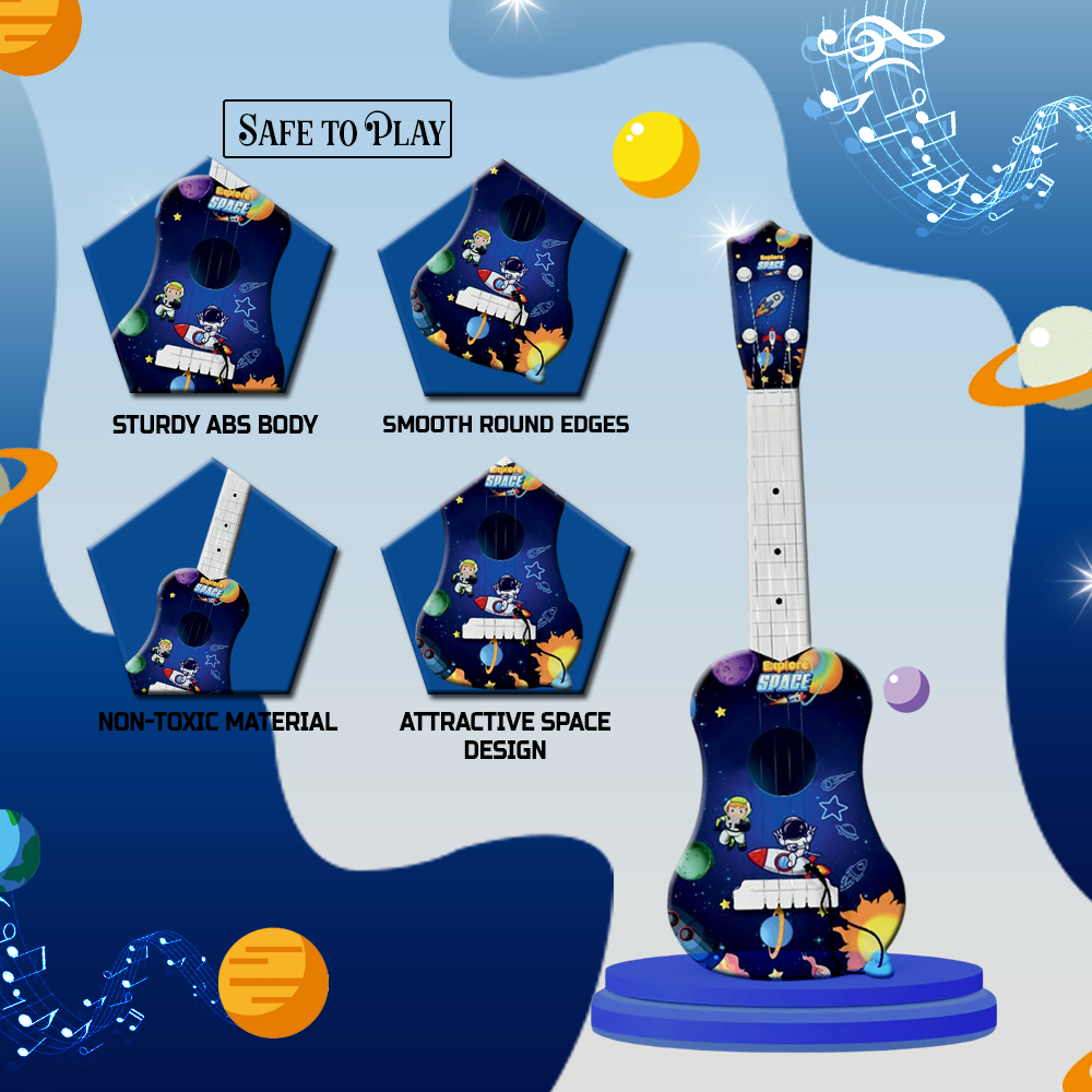Mad Over Toys Space Little Rockstar Guitar for Kids | Beginner Musical Instrument for Home, Learning & Gift
