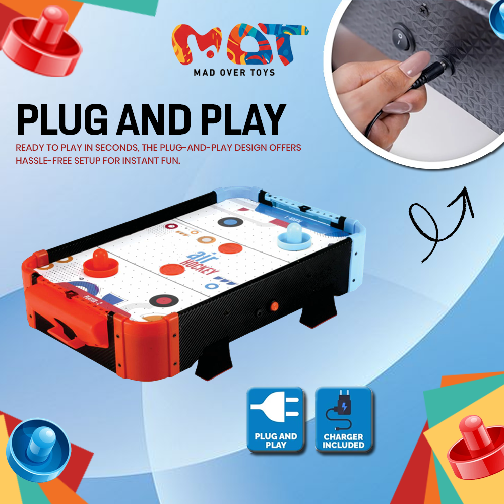 Mad Over Toys Air Hockey Table for Kids & Family | Indoor Air Hockey Game Table for Home, Party & Gift