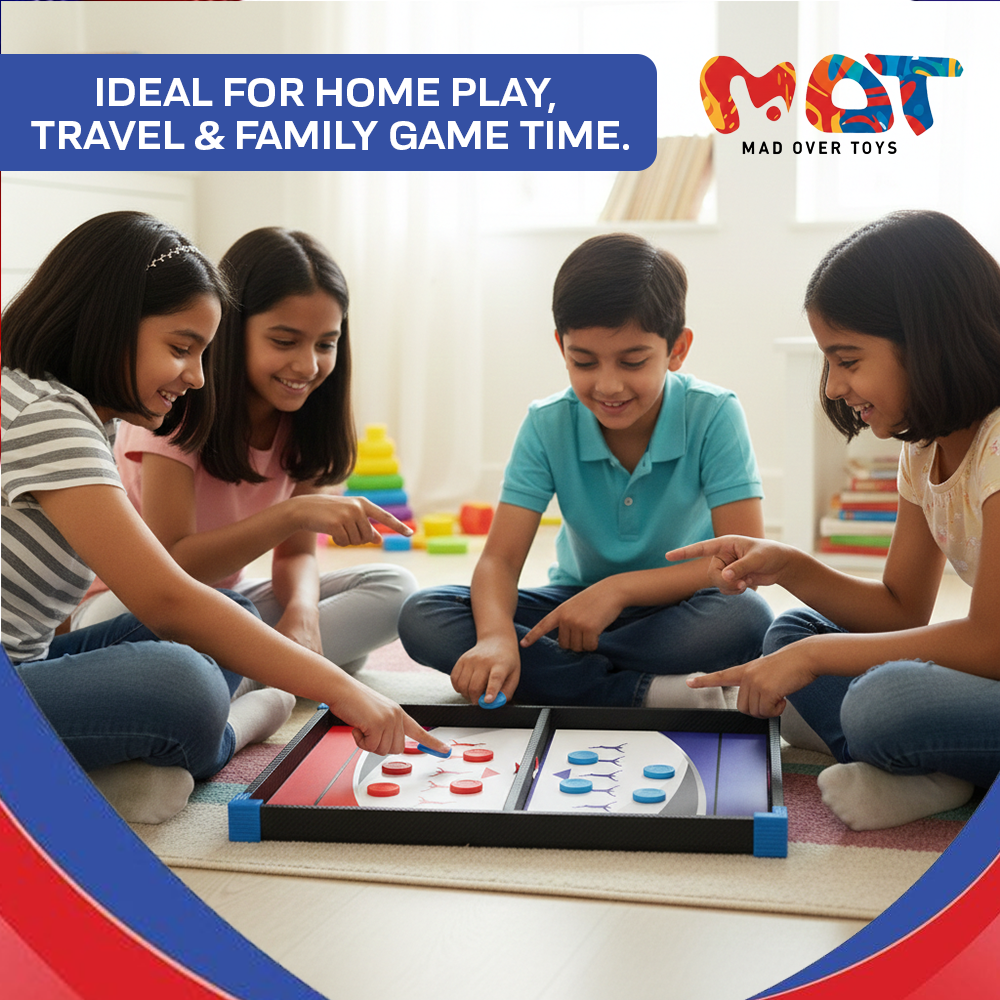 Mad Over Toys 2 In 1 Junior String Hockey for Kids | Indoor Table Game for Home, Playroom & Gift