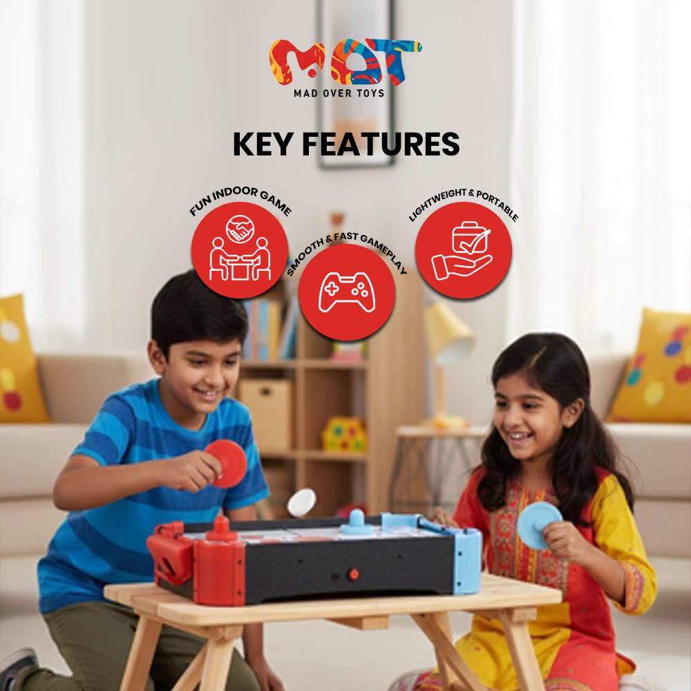 Mad Over Toys Air Hockey Table for Kids & Family | Indoor Air Hockey Game Table for Home, Party & Gift