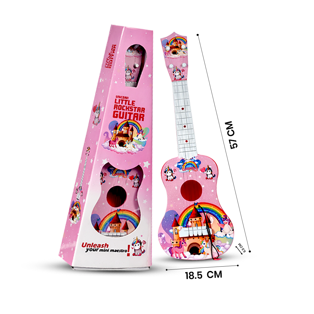 Mad Over Toys Unicorn Little Rockstar Guitar for Kids | Beginner Musical Instrument for Home, Learning & Gift