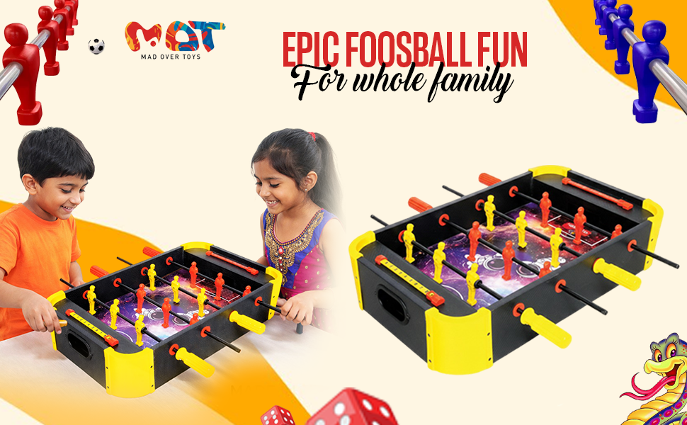 Mad Over Toys 3 In 1 Table Top Foosball Game for Kids | Indoor Multi Game Table for Home, Playroom & Gift A+ Image 2