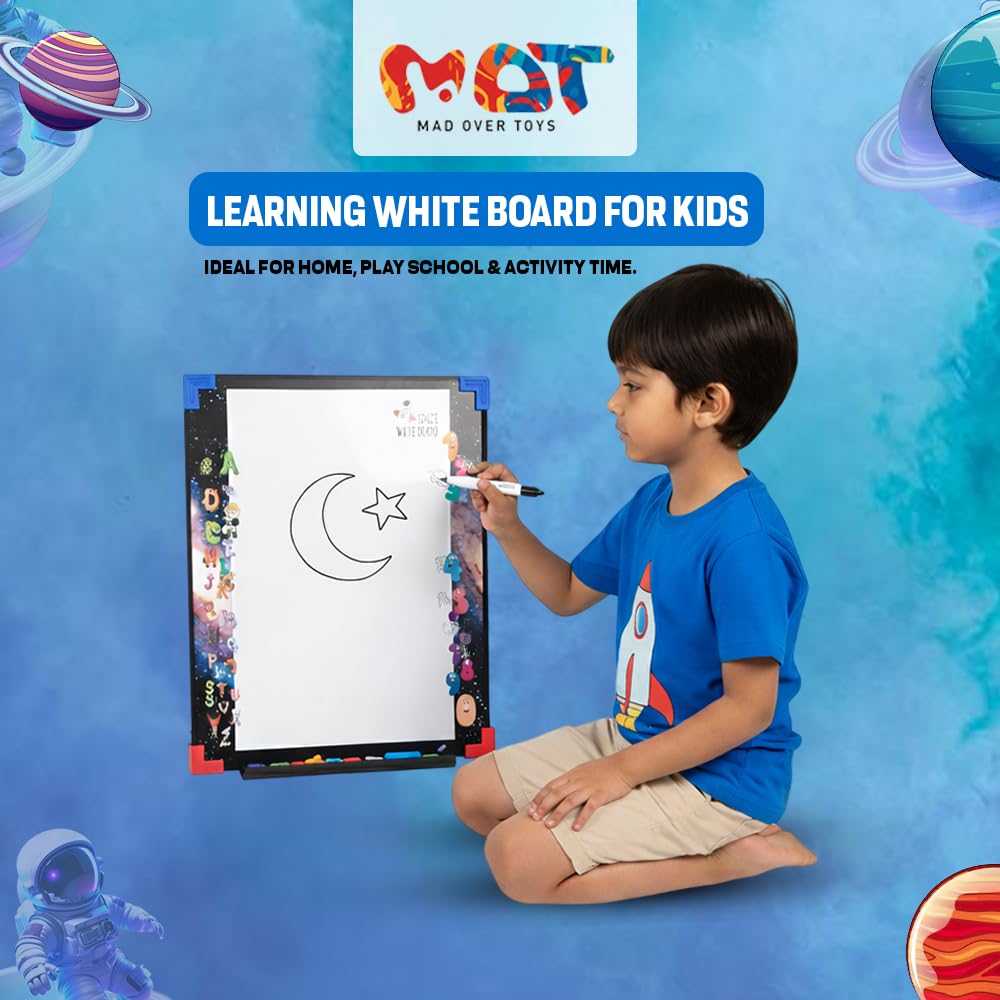 Mad Over Toys 2-in-1 Space String Hockey Game with Whiteboard | Indoor Table Game for Kids | Fun & Skill Development Toy