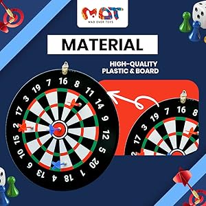Mad Over Toys 3-in-1 Dart Board Game for Kids & Family | Dartboard with Ludo & Tic Tac Toe | Indoor Fun & Skill Development Game A+ Image 1