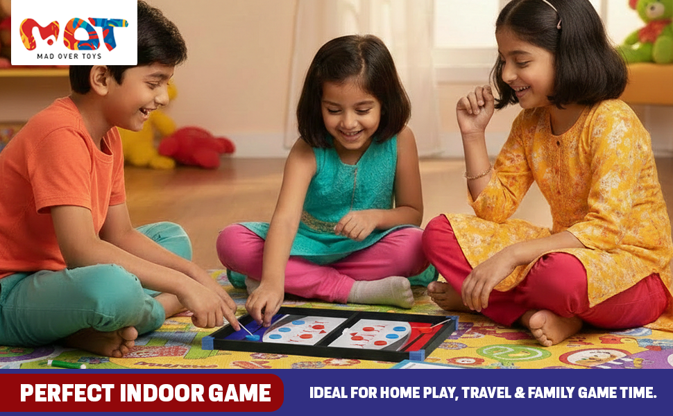 Mad Over Toys 2 In 1 Junior String Hockey for Kids | Indoor Table Game for Home, Playroom & Gift A+ Image 4