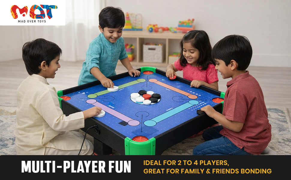 Mad Over Toys Air Carrom Game for Kids & Family | Smooth Air Flow Carrom Board | Indoor Table Game for Ages 5+ A+ Image 5