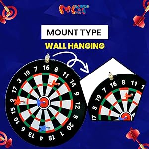 Mad Over Toys 3-in-1 Dart Board Game for Kids & Family | Dartboard with Ludo & Tic Tac Toe | Indoor Fun & Skill Development Game A+ Image 2