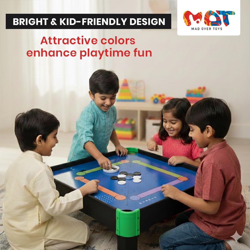 Mad Over Toys Air Carrom Game for Kids & Family | Smooth Air Flow Carrom Board | Indoor Table Game for Ages 5+