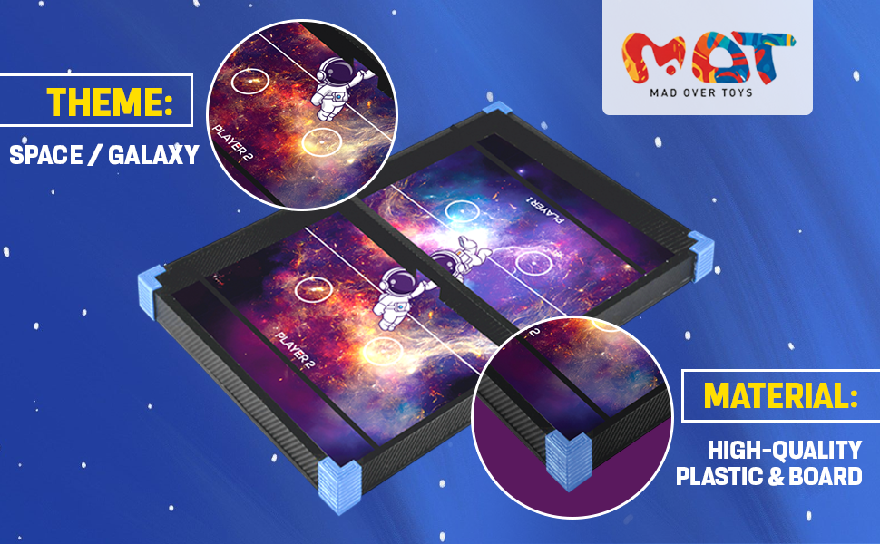 Mad Over Toys 2-in-1 Space String Hockey Game with Whiteboard | Indoor Table Game for Kids | Fun & Skill Development Toy A+ Image 4