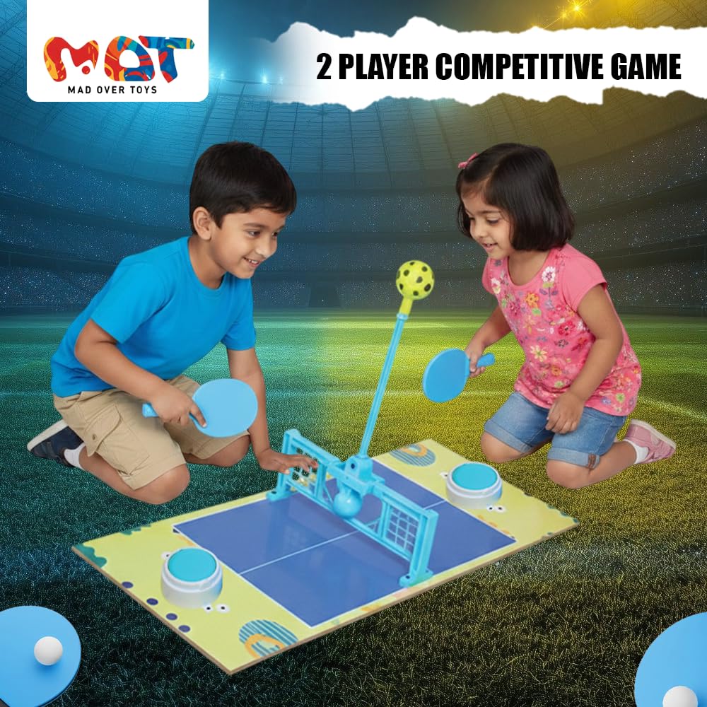 Mad Over Toys Table Tennis Battle Game for Kids | 2 Player Indoor Ping Pong Play Set | Interactive Table Game for Age 5+