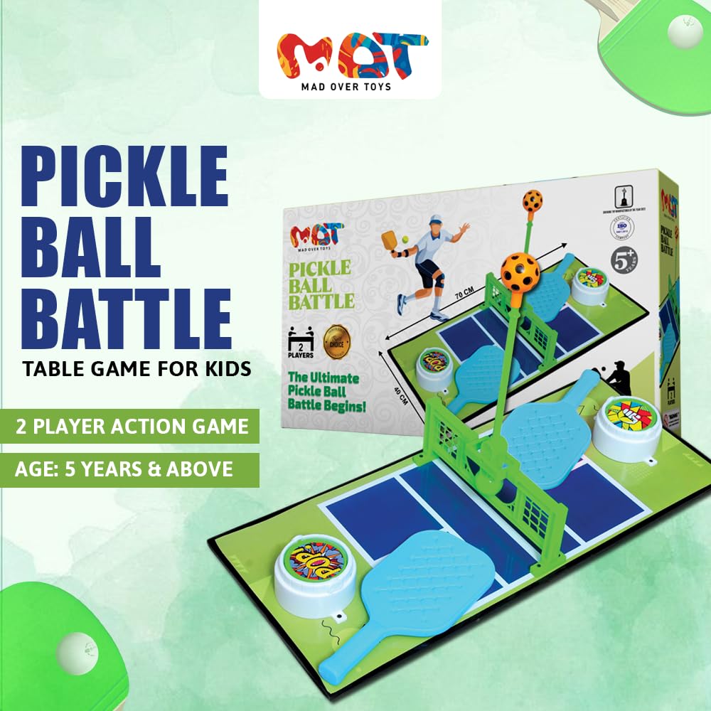 Mad Over Toys Pickle Ball Battle Table Game for Kids | 2 Player Competitive Game | Indoor Fun Toy for Age 5+