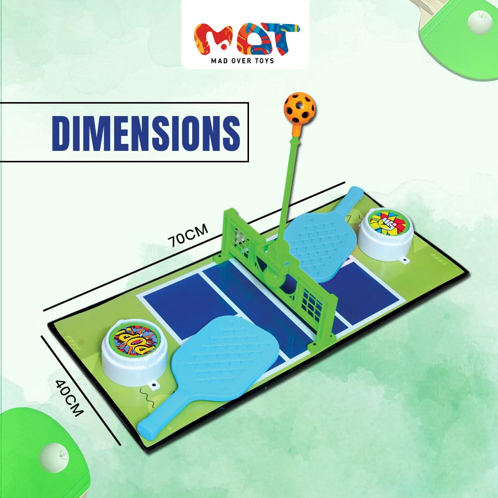 Mad Over Toys Pickle Ball Big Battle|Fast-Paced Pickle Ball Game for Kids & Adults|2-Player Head-to-Head Action |Includes 2 Paddles, Ball & Net | Indoor Sports Game | Birthday Gift for Kids 5+ Years