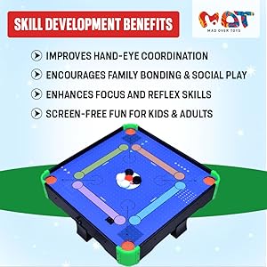 Mad Over Toys Air Carrom Game for Kids & Family | Smooth Air Flow Carrom Board | Indoor Table Game for Ages 5+ A+ Image 2