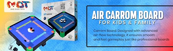 Mad Over Toys Air Carrom Game for Kids & Family | Smooth Air Flow Carrom Board | Indoor Table Game for Ages 5+ A+ Image 3