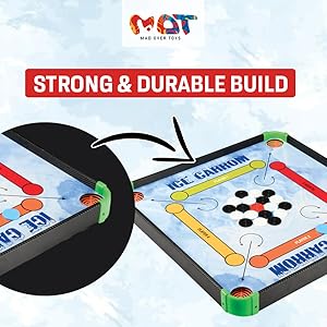 Mad Over Toys Ice Carrom 4-in-1 Board Game | Carrom, Ludo, Snake & More | Indoor Fun & Learning Game for Kids & Family A+ Image 3