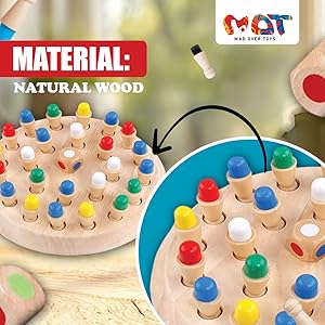 Mad Over Toys Wooden Memory Chess Game for Kids | Educational Board Game for Home, Travel & Gift A+ Image 2