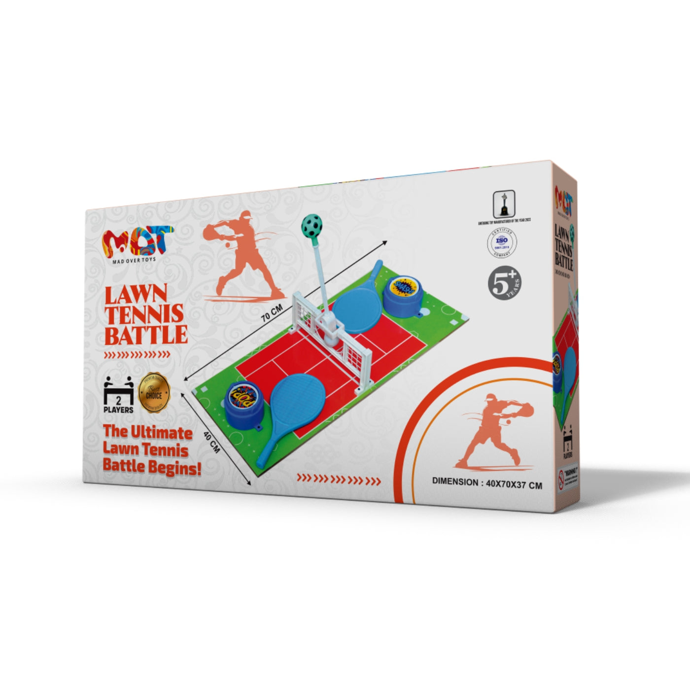 Mad Over Toys Lawn Tennis Battle Big Set for Kids & Family | Indoor Outdoor Lawn Tennis Game for 2 Players | Fun Competitive Tennis Play Set for Home Use