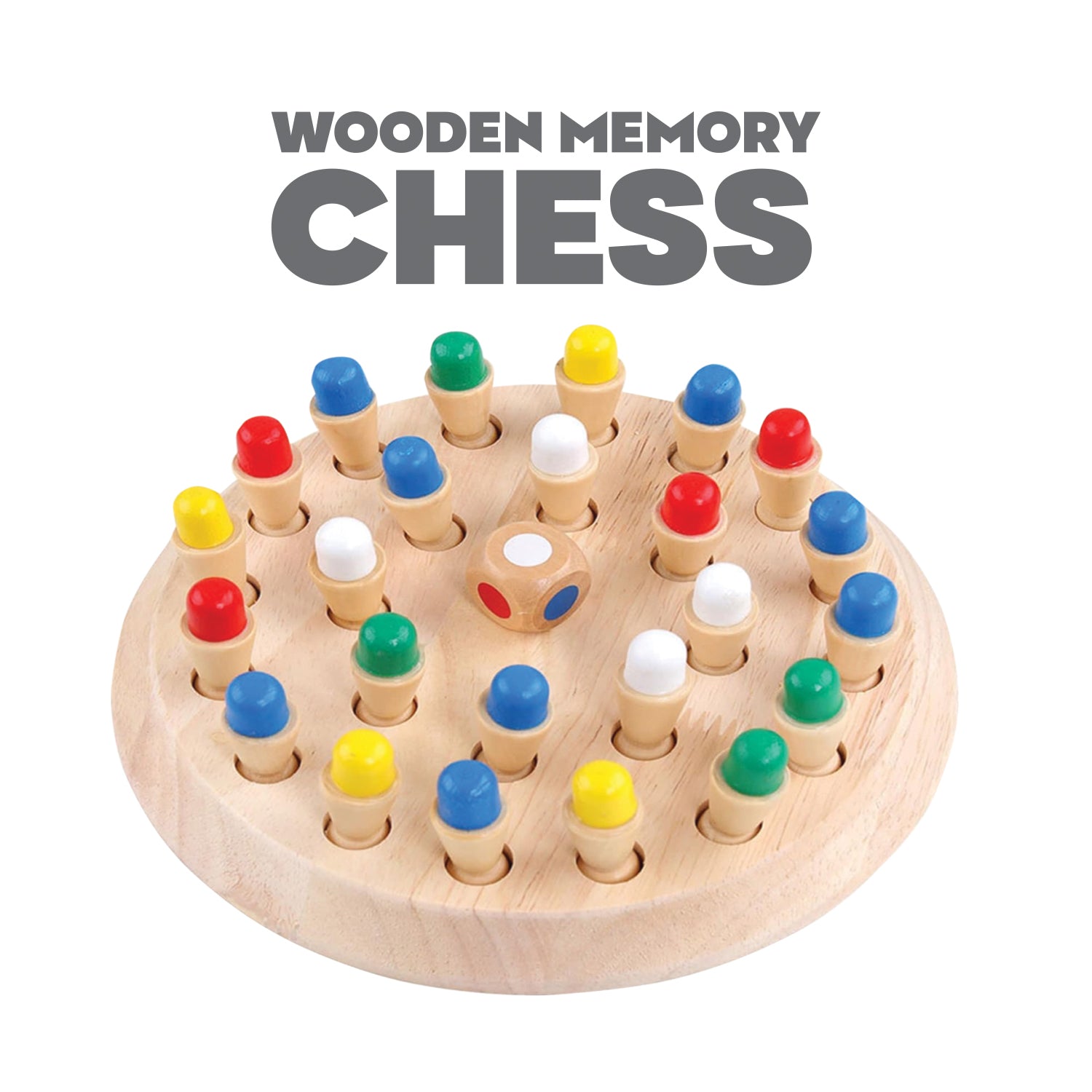 Mad Over Toys Wooden Memory Chess Game for Kids | Educational Board Game for Home, Travel & Gift