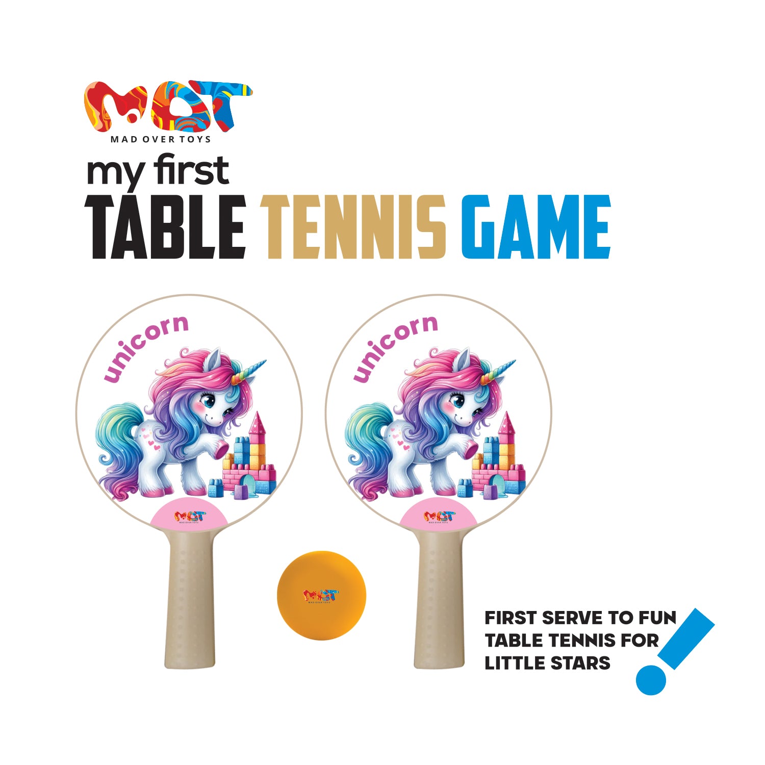 Mad Over Toys My First Table Tennis Set for Kids | Beginner Friendly Indoor Table Tennis Game | Learning Ping Pong Toy for Hand Eye Coordination
