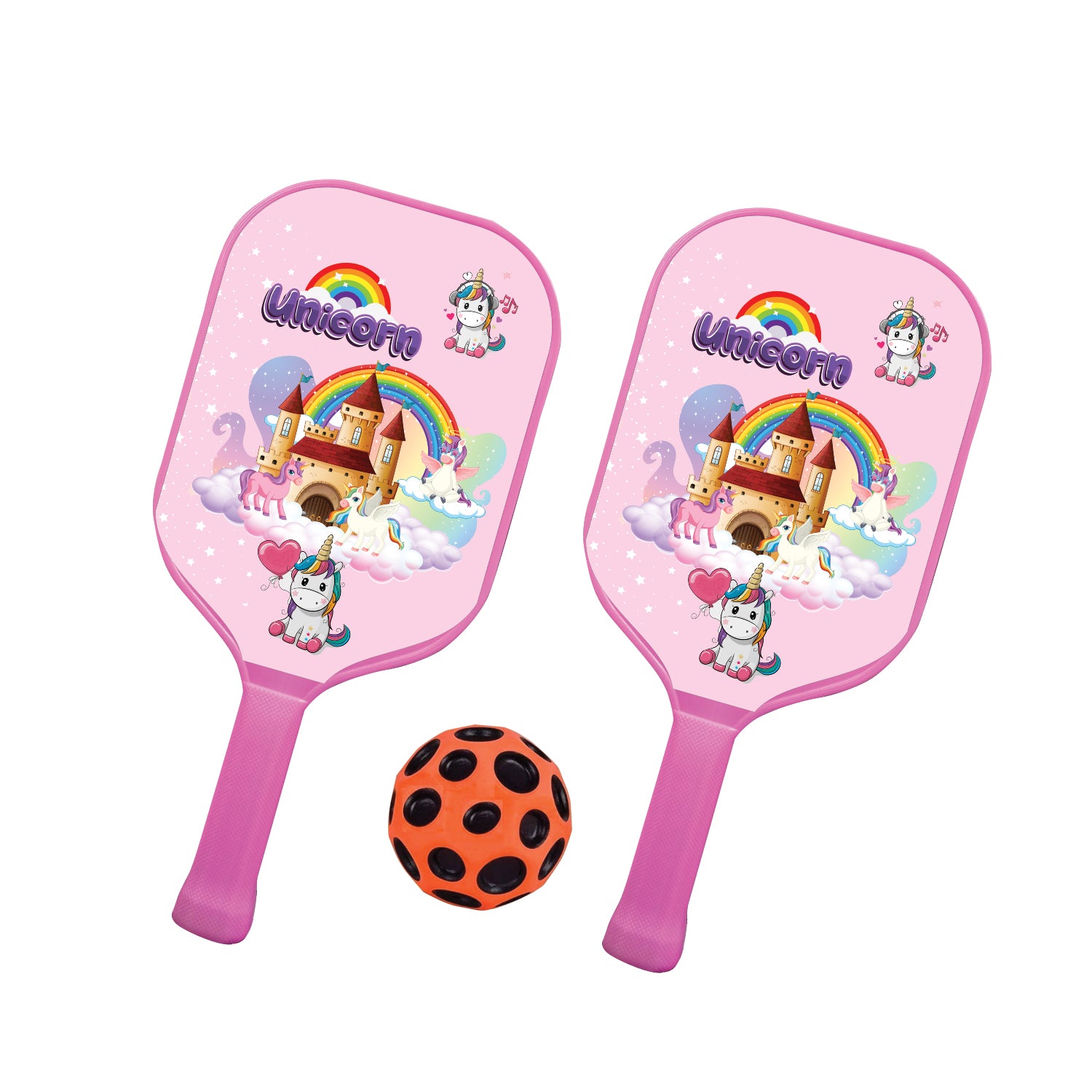 Mad Over Toys Space / Unicorn Pickle Game Set for Kids | Indoor Outdoor Toss & Catch Pickle Ball Game | Fun Active Play Toy for Boys & Girls