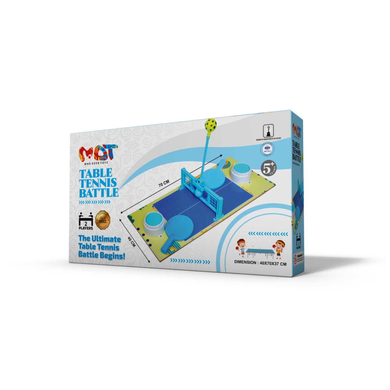 Mad Over Toys Table Tennis Battle Big Set for Kids & Family | Indoor Table Tennis Game for 2 Players | Fun Competitive Ping Pong Game for Home Play