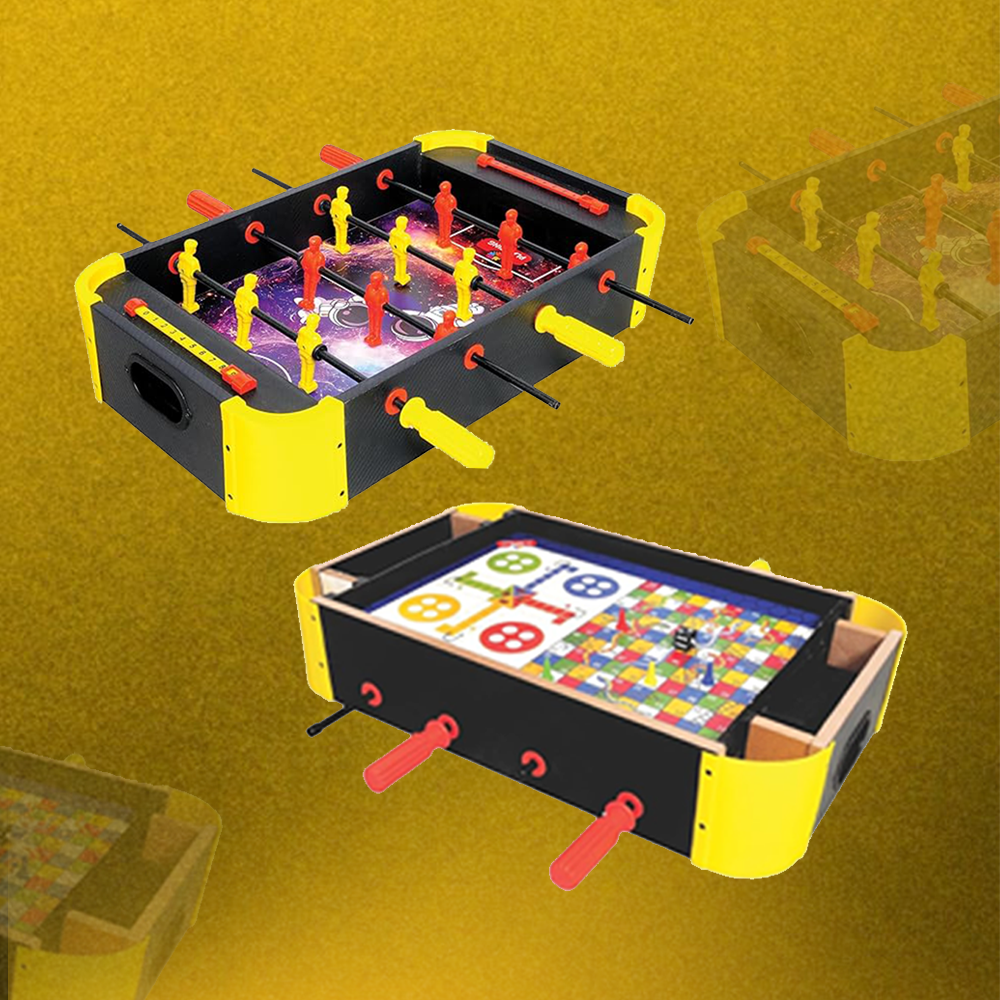 Mad Over Toys 3 In 1 Table Top Foosball Game for Kids | Indoor Multi Game Table for Home, Playroom & Gift