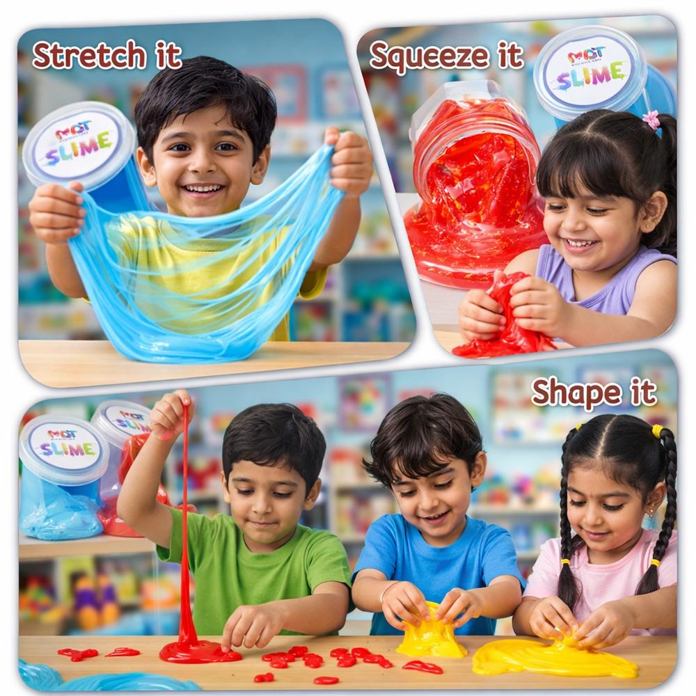 Mad Over Toys Crystal Slime with Sparkly Crystals|Transparent Jelly Slime, Non-Sticky, Stretchy & Stress-Relieving Sensory Toy|Boys & Girls 3+ DIY Creative Clay Toy|Birthday  Gift|Party Favor(Pk of 6)
