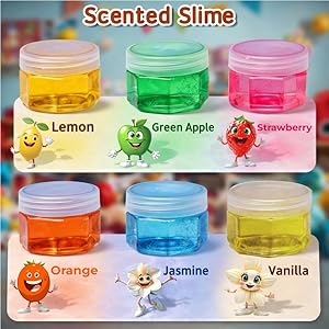Mad Over Toys Crystal Slime with Sparkly Crystals|Transparent Jelly Slime, Non-Sticky, Stretchy & Stress-Relieving Sensory Toy|Boys & Girls 3+ DIY Creative Clay Toy|Birthday  Gift|Party Favor(Pk of 6) A+ Image 4